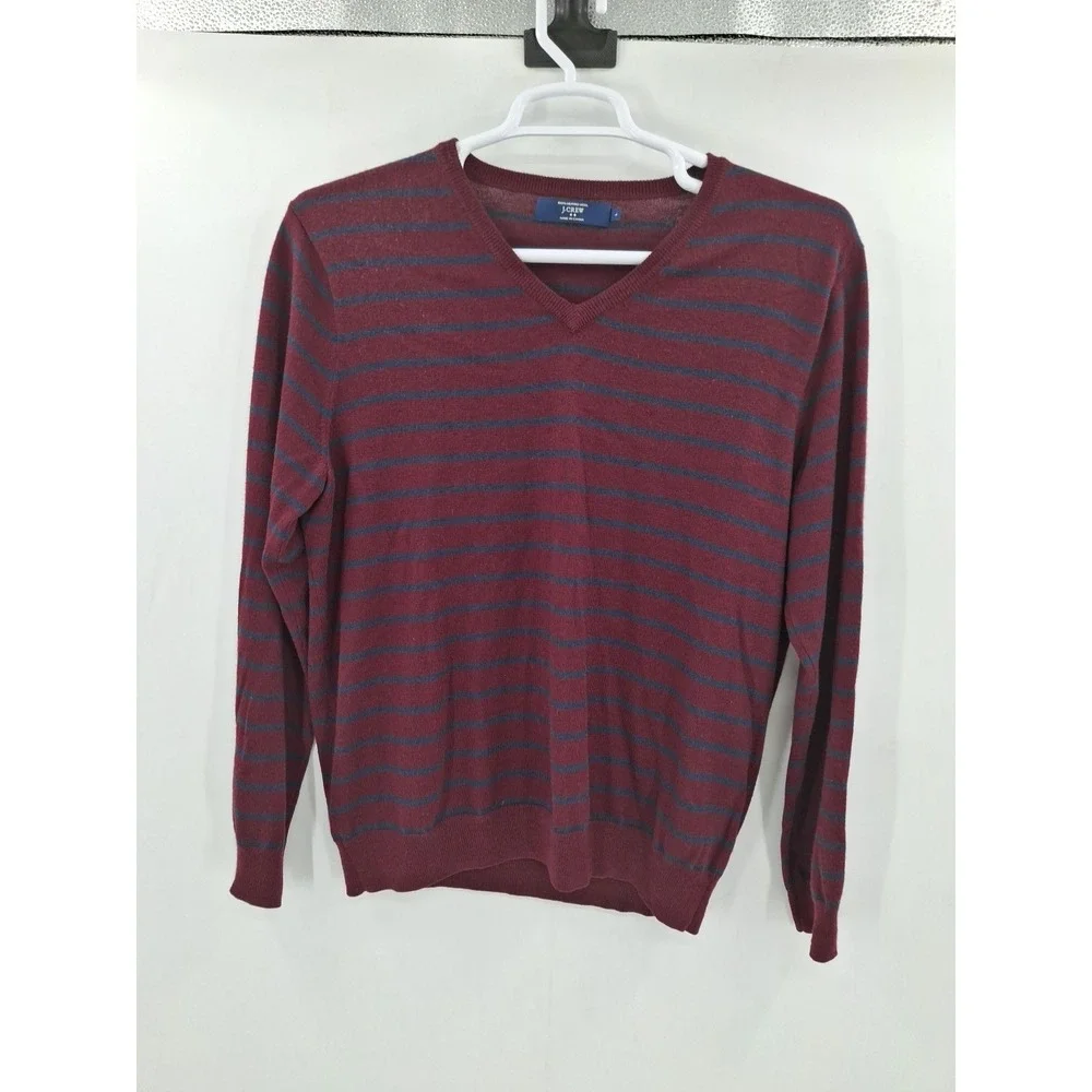 J.Crew Mens 100%Merino Wool V Neck‎ Large Sweater